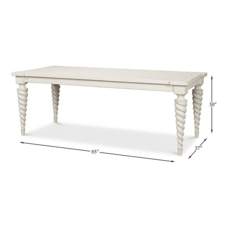 antique white dining table