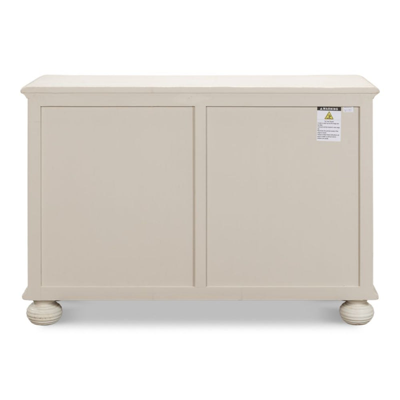 cabinet commode antique white ribbed shelf bun feet