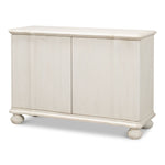 cabinet commode antique white ribbed shelf bun feet