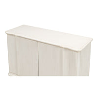 cabinet commode antique white ribbed shelf bun feet