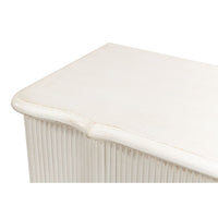 cabinet commode antique white ribbed shelf bun feet