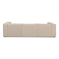 tan ivory french edge fabric sofa three cushion