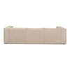 tan ivory french edge fabric sofa three cushion