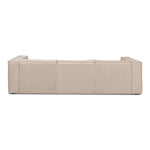 tan ivory french edge fabric sofa three cushion