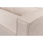 tan ivory french edge fabric sofa three cushion
