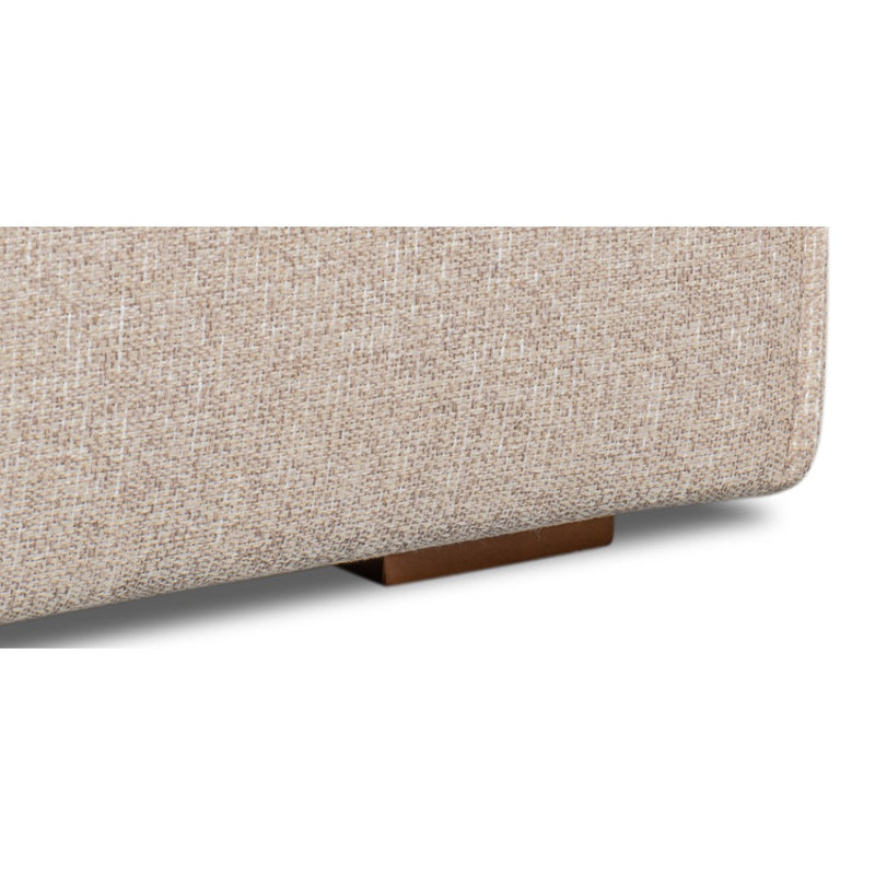 tan ivory french edge fabric sofa three cushion