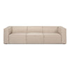 tan ivory french edge fabric sofa three cushion