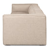 tan ivory french edge fabric sofa three cushion