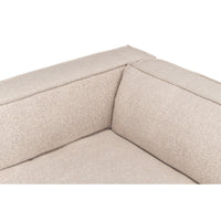 tan ivory french edge fabric sofa three cushion