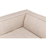 tan ivory french edge fabric sofa three cushion