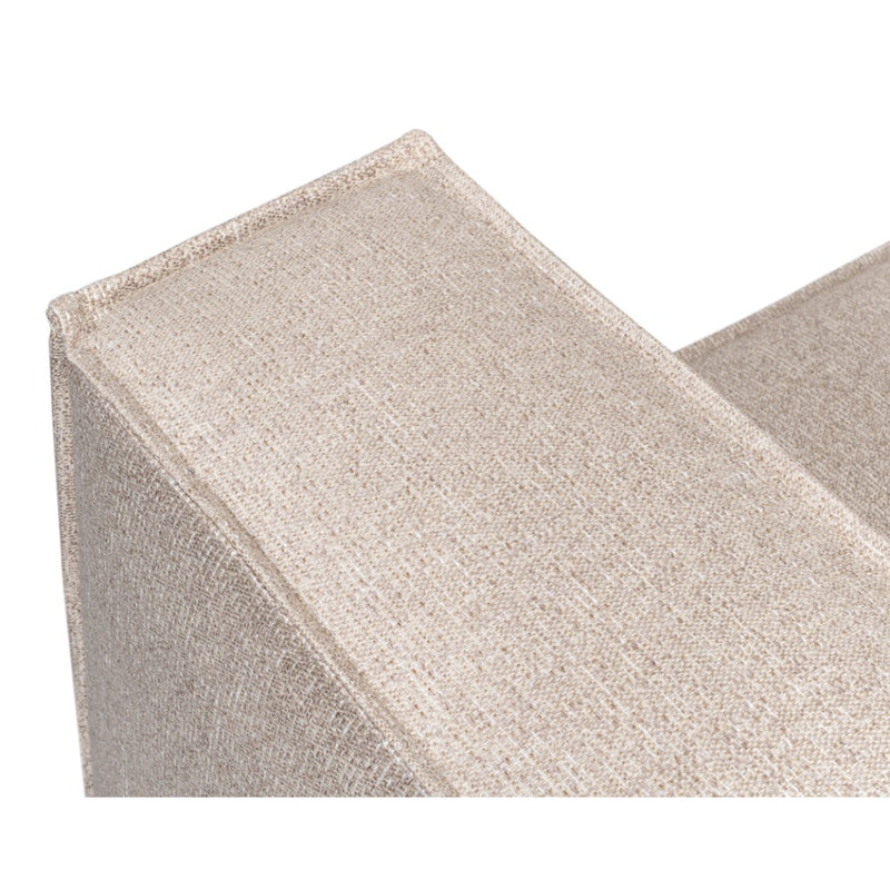 tan ivory french edge fabric sofa three cushion