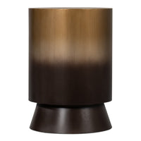 ombre iron drum table round bronze
