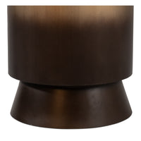 ombre iron drum table round bronze