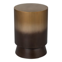 ombre iron drum table round bronze