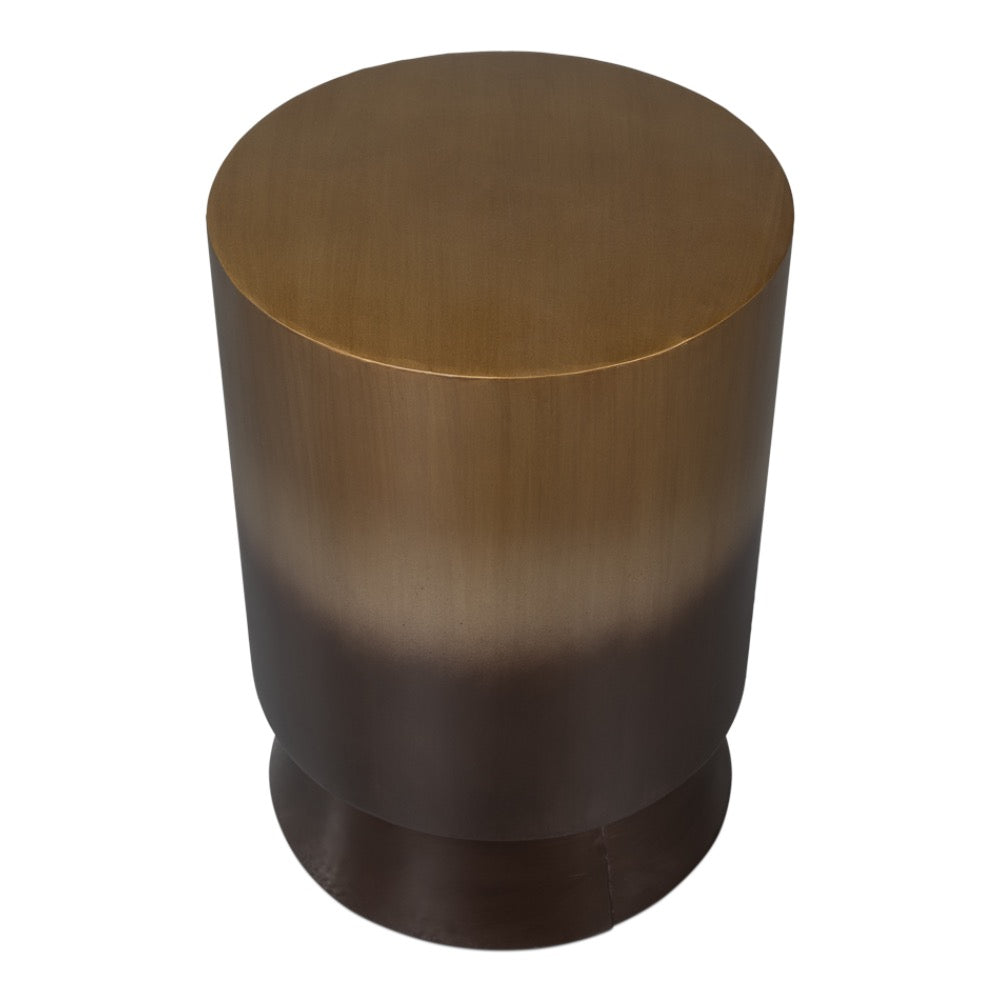 ombre iron drum table round bronze