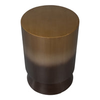 ombre iron drum table round bronze