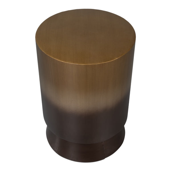 ombre iron drum table round bronze