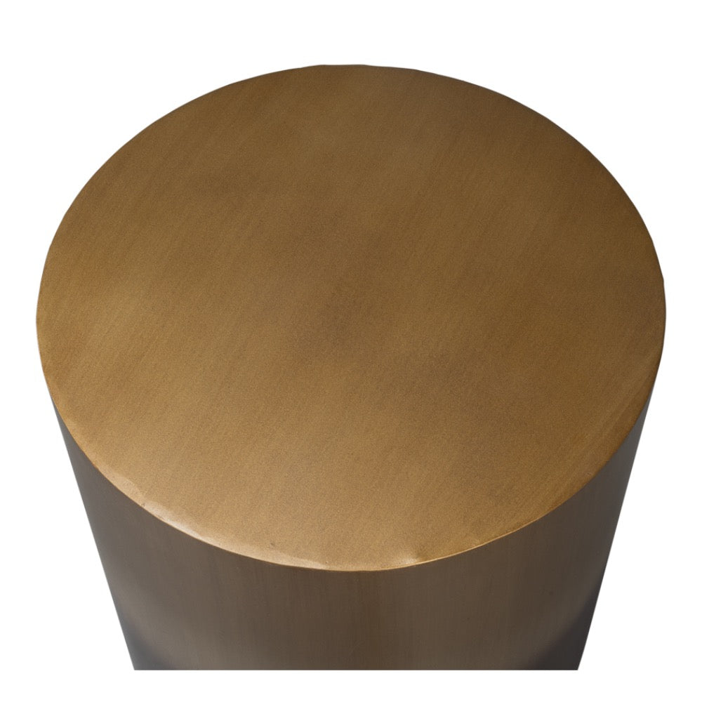 ombre iron drum table round bronze