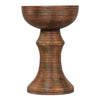 round accent table natural mango wood carved rings