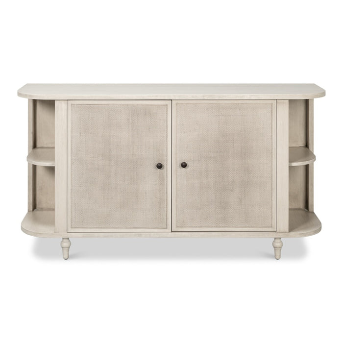 tulip wood sideboard cane doors covet white