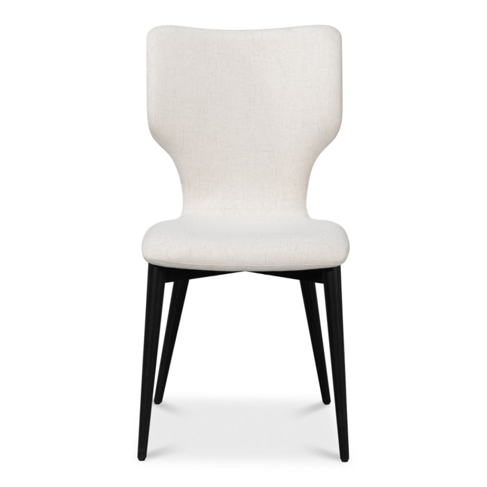contour side chair beechwood performance cream fabric