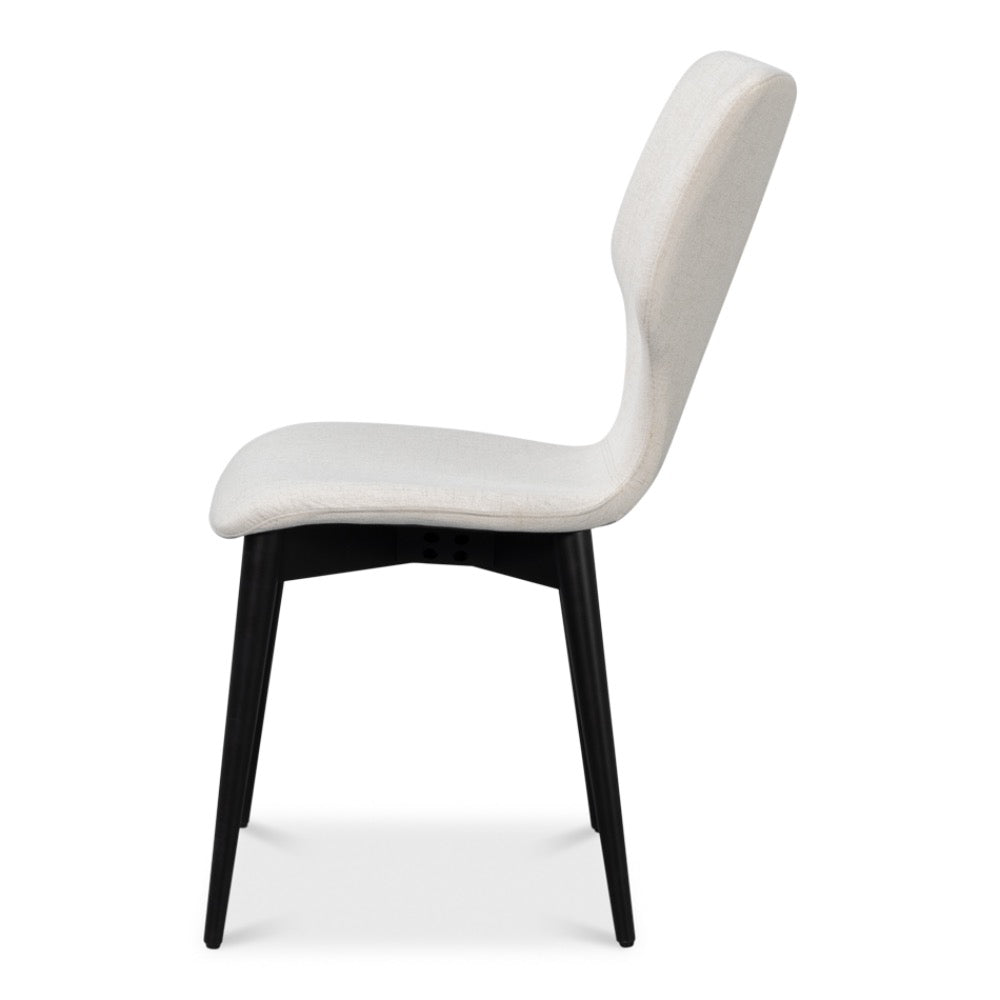 contour side chair beechwood performance cream fabric