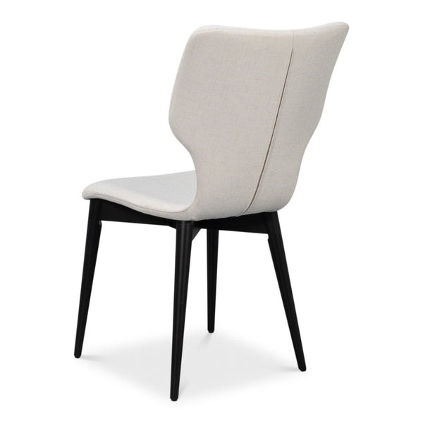 contour side chair beechwood performance cream fabric