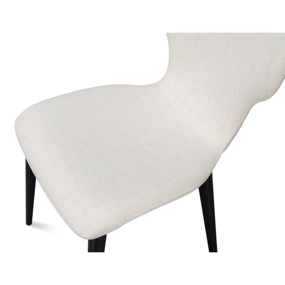 contour side chair beechwood performance cream fabric