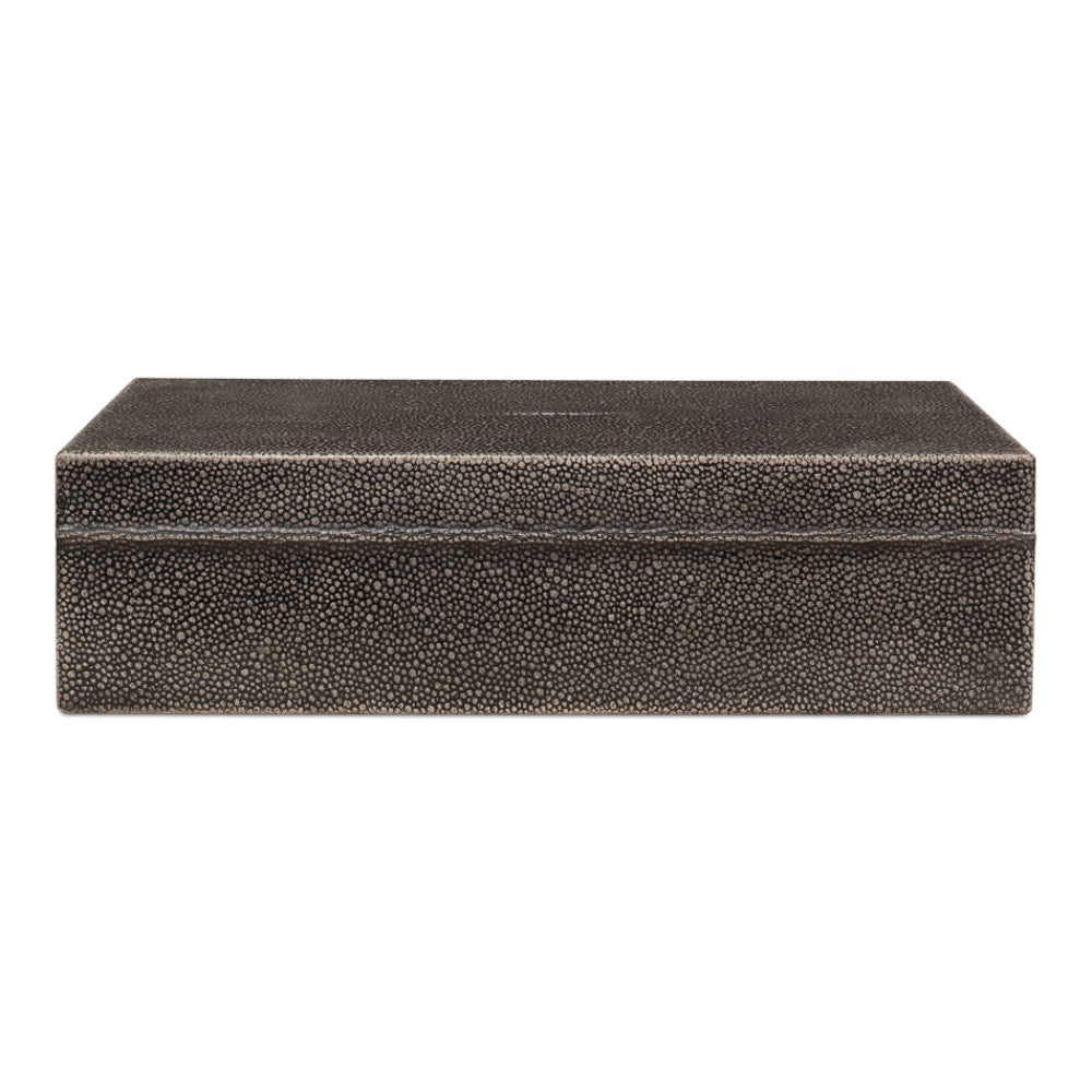 shagreen decor box set rectangle antique gray finish