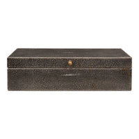 shagreen decor box set rectangle antique gray finish
