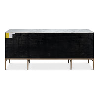 shagreen marble credenza four door brown 