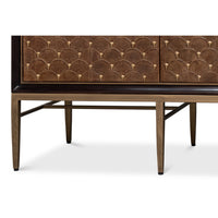 shagreen marble credenza four door brown 