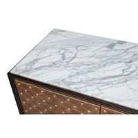 shagreen marble credenza four door brown 