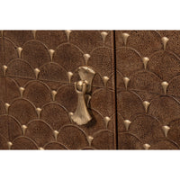 shagreen marble credenza four door brown 