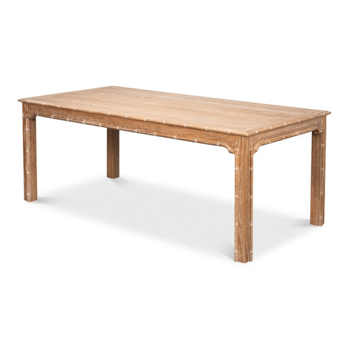 rectangle table bamboo brown neutral tan