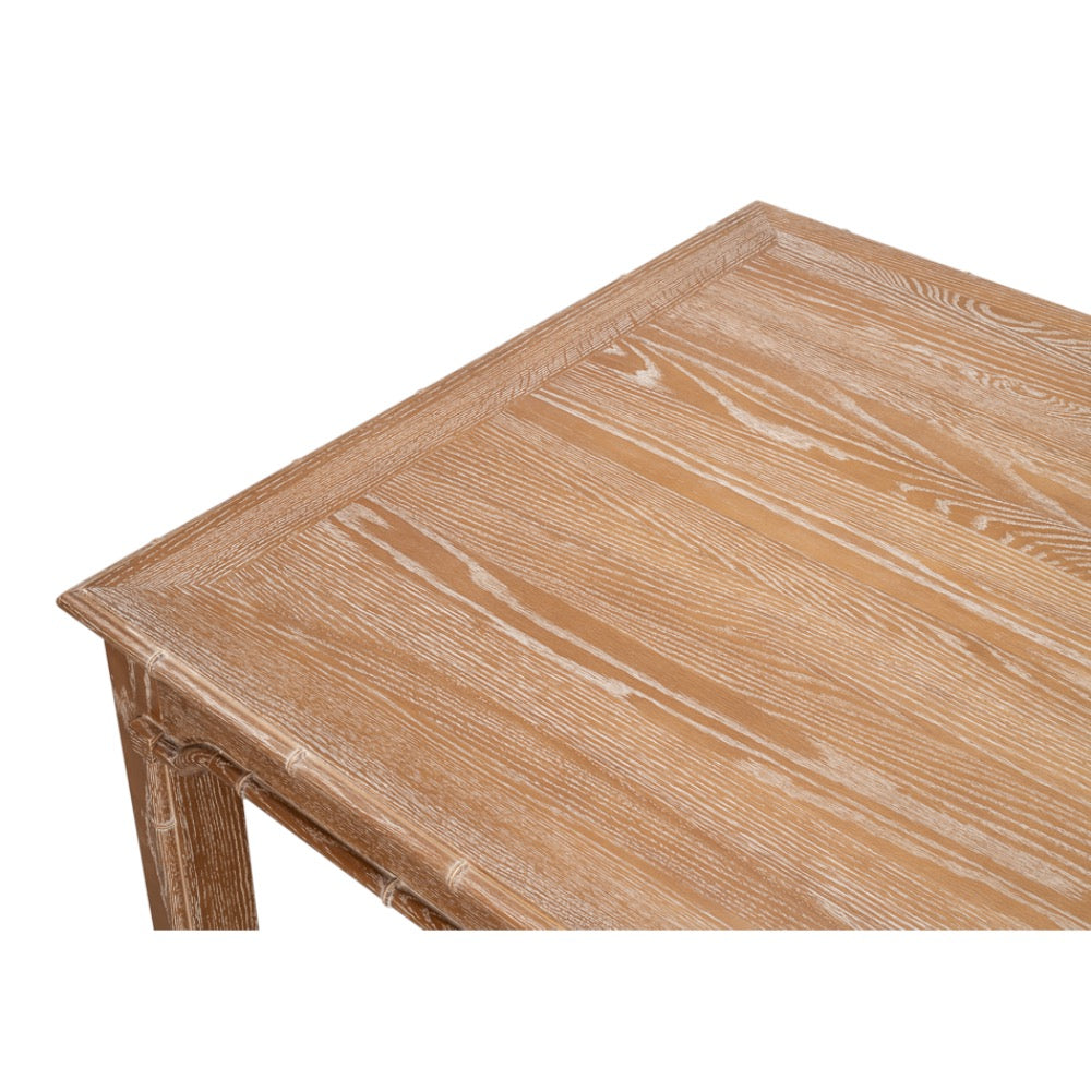 rectangle table bamboo brown neutral tan