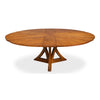 Sarreid, Ltd. Casual Tobacco Brown Jupe dining table with starburst top and geometric pedestal base.