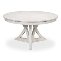 round working white finish wood expandable jupe dining table medium