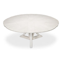 round working white finish wood expandable jupe dining table medium