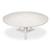 round working white finish wood expandable jupe dining table medium