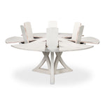 round working white finish wood expandable jupe dining table medium