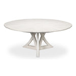 round working white finish wood expandable jupe dining table medium