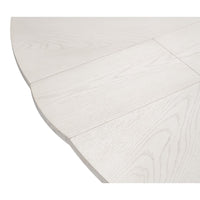 round working white finish wood expandable jupe dining table medium