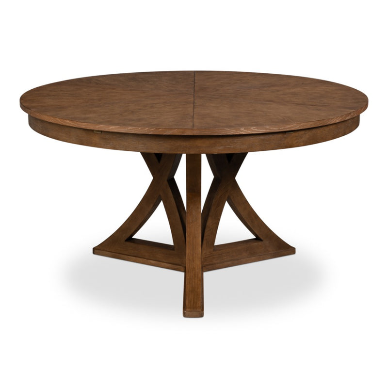 casual large jupe light mink round expandable dining table