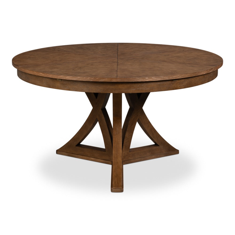 casual large jupe light mink round expandable dining table