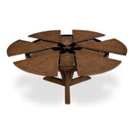 casual large jupe light mink round expandable dining table