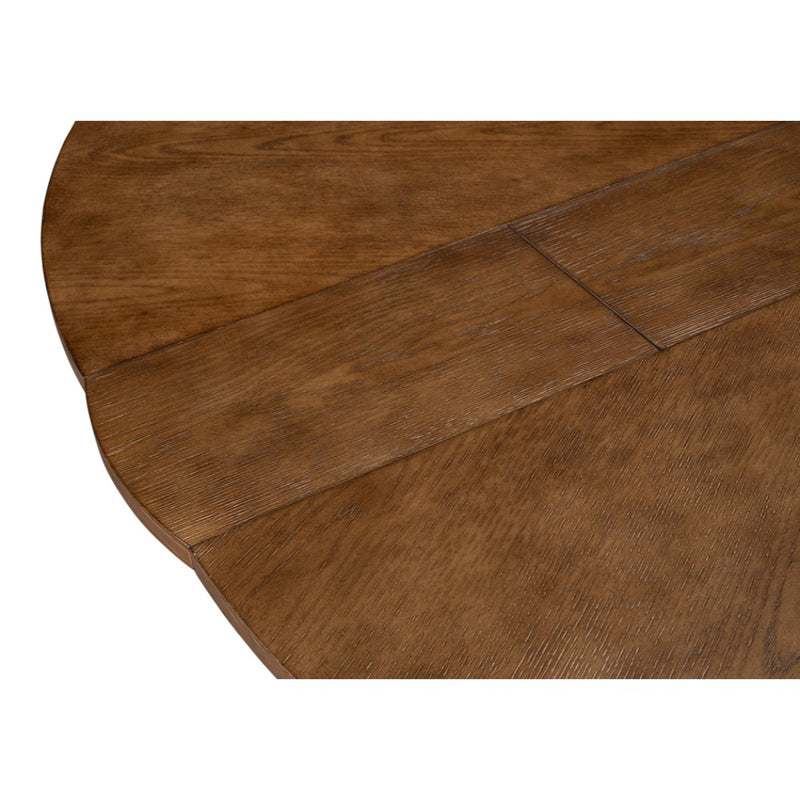 casual large jupe light mink round expandable dining table