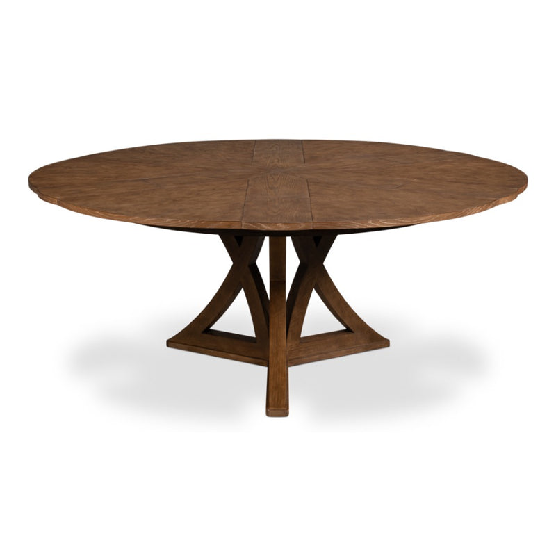 casual large jupe light mink round expandable dining table