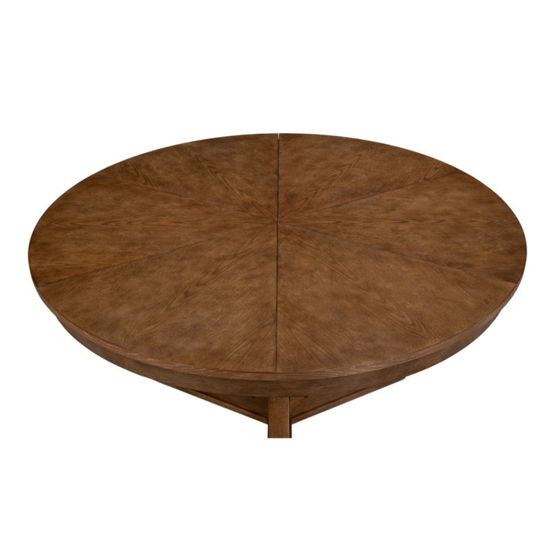 casual large jupe light mink round expandable dining table