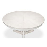 round expandable jupe dining table working white finish 